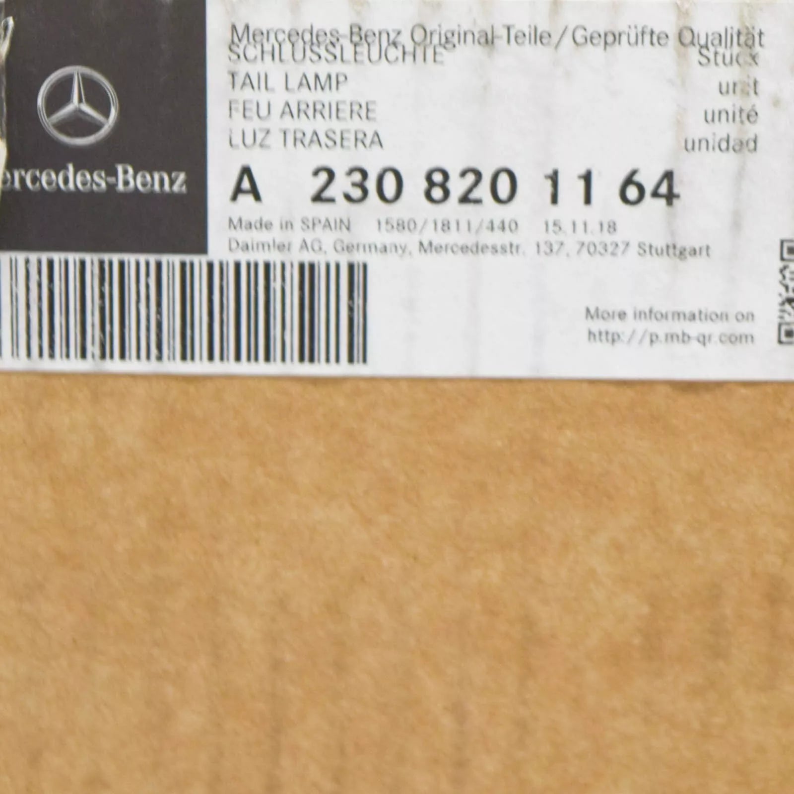 NEW MB SL R230 REAR LEFT AND RIGHT TAILLIGHT SET A2308201164 A2308201264