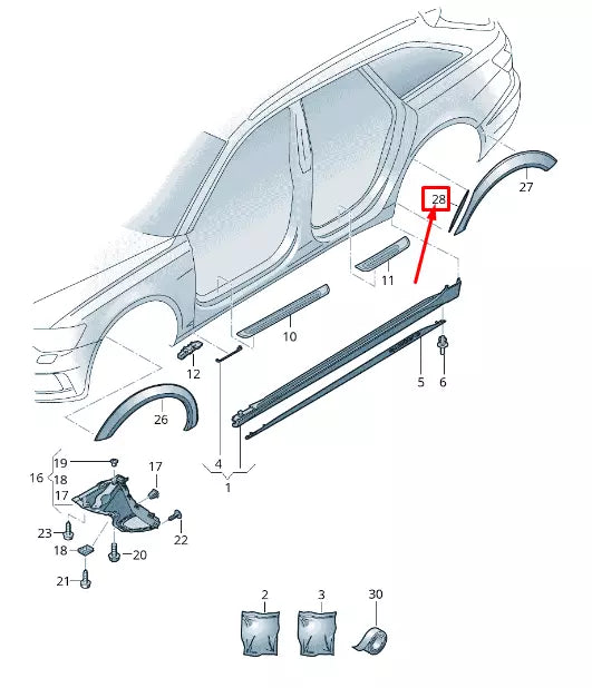 NEW AUDI A6 4A C8 REAR LEFT DOOR WHEEL COVER 4K9854819GRU
