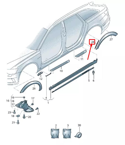 NEW AUDI A6 4A C8 REAR LEFT DOOR WHEEL COVER 4K9854819GRU