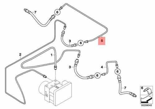 Genuine Bmw E81 E82 E84 E87 E87N E88 E90 E90N Rear Brake Pipe 6853525 34326853525