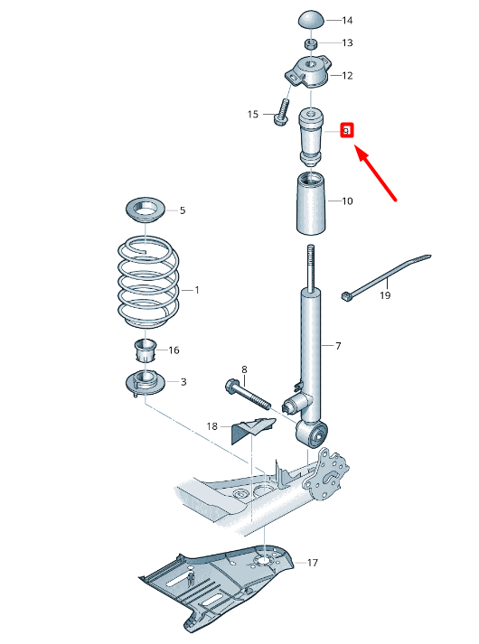 new volkswagen golf 5g mk7 rear shock absorber stop buffer 5q0511357k original