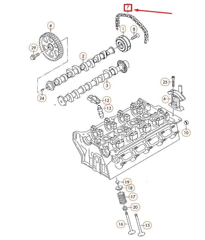 NEW AUDI A1 8X CAMSHAFT TIMING CHAIN 06D109229B ORIGINAL