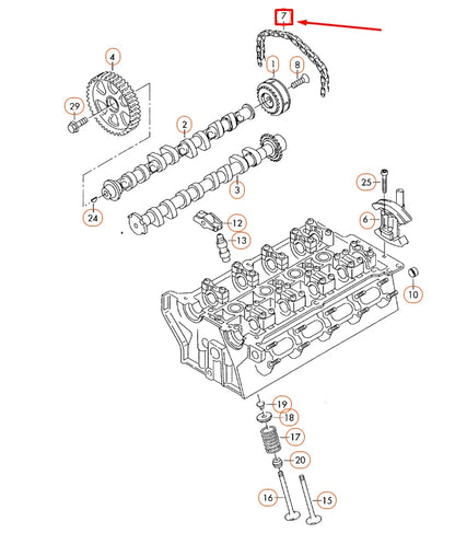NEW AUDI A1 8X CAMSHAFT TIMING CHAIN 06D109229B ORIGINAL