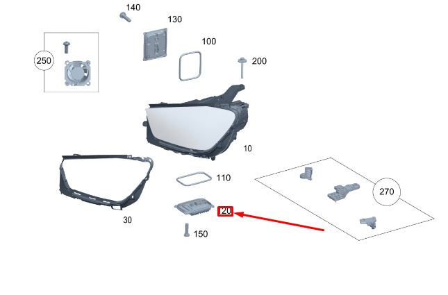 NEW MB GLE W167 FRONT LIGHT RANGE ADJUST. LEFT CONTROL UNIT A2479008709 ORIGINAL