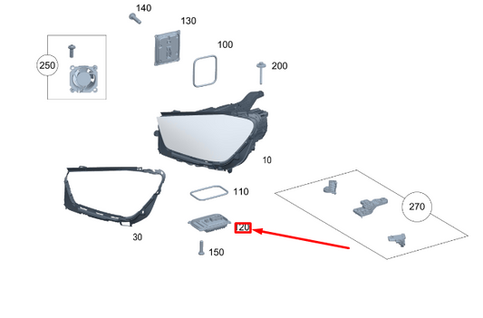 NEW MB GLE W167 FRONT LIGHT RANGE ADJUST. LEFT CONTROL UNIT A2479008709 ORIGINAL
