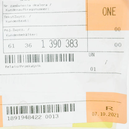 NEW BMW 5 E34 2.5TDS RELAY YELLOW 61361390383 ORIGINAL