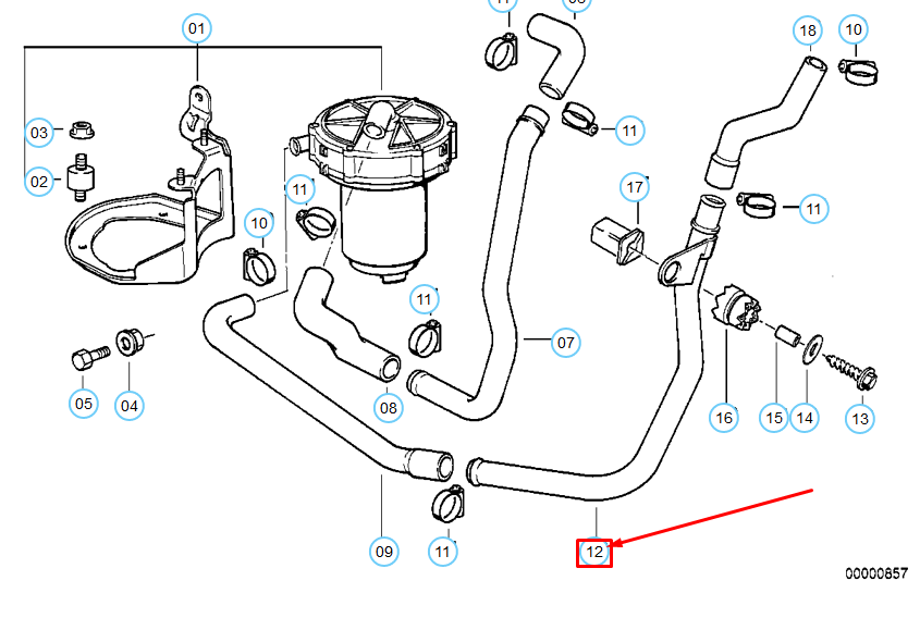 new bmw 7 e38 pressure hose assembly 11721741843 original