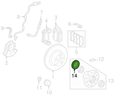 NEW MERCEDES BENZ E W211 FRONT HUB ASSEMBLY SEAL A0259971647 ORIGINAL