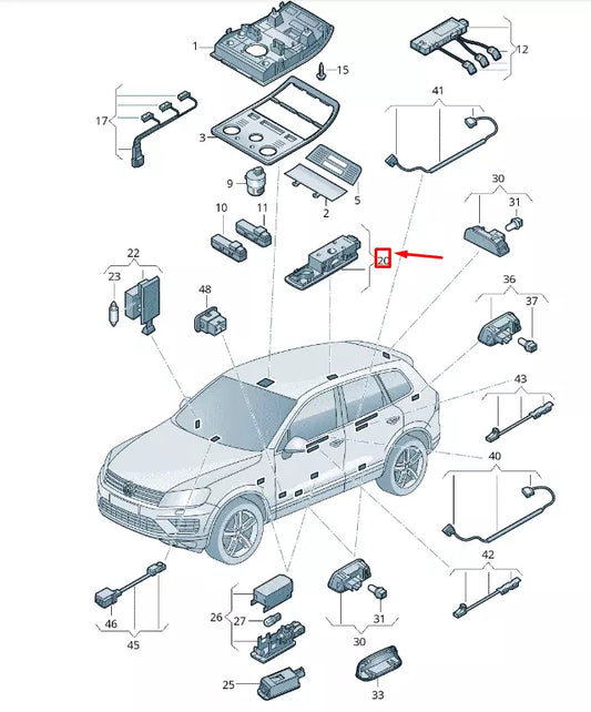 NEW VW TOUAREG 7P MK2 LEFT LED READING LIGHT 7P6947291TNX1