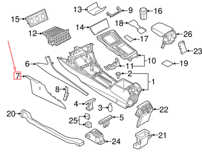 new volkswagen golf 5g mk7 center console lower panel trim 5g189830082v original