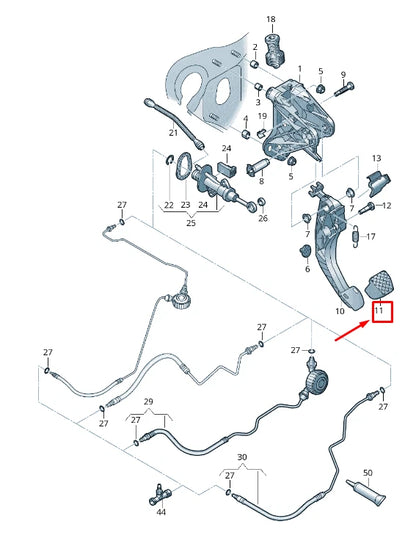 NEW AUDI TT FV CLUTCH PEDAL RUBBER PAD 5Q0721174 ORIGINAL