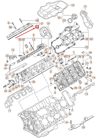 NEW AUDI A4 B8 ENGINE VALVE COVER GASKET CYLINDER 1-3 06E103484P