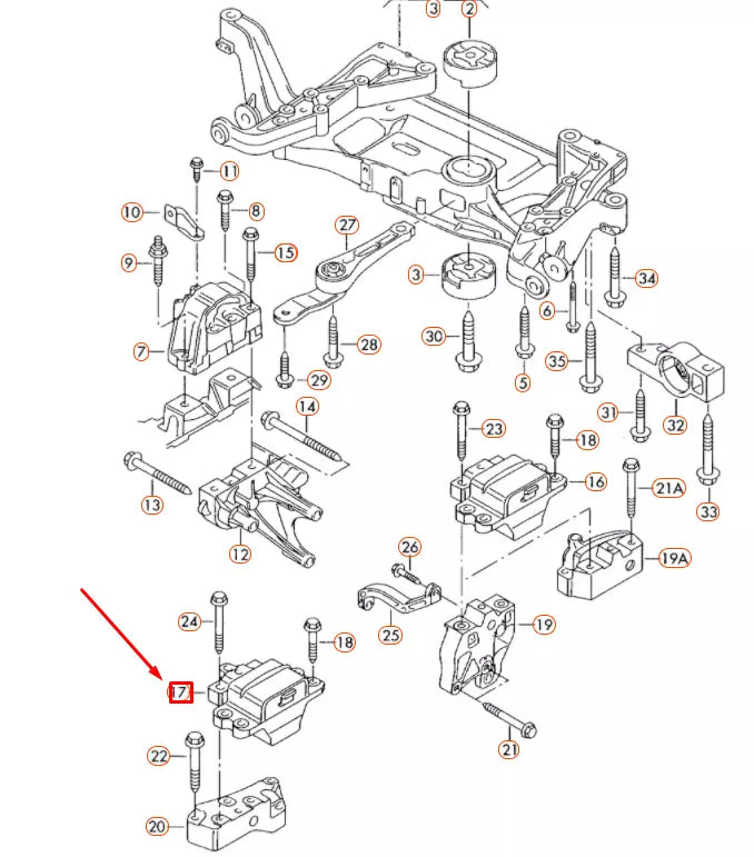 NEW VOLKSWAGEN PASSAT B6 3C LEFT GEARBOX MOUNT 3C0199555AA ORIGINAL