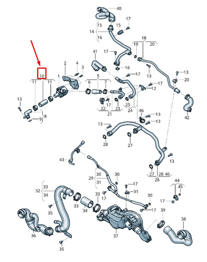 NEW AUDI Q8 4MN ENGINE COOLANT HOSE 0P2121052
