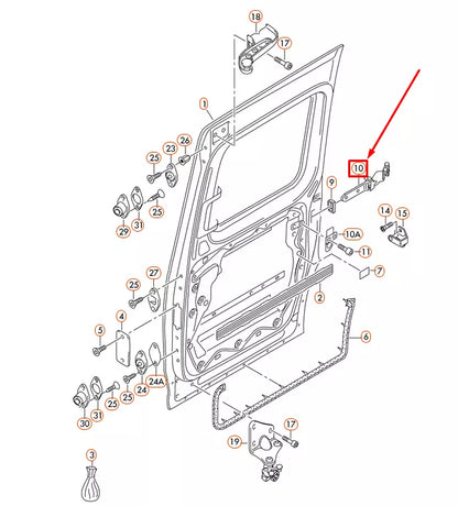 NEW VOLKSWAGEN CADDY 2K REAR LEFT HINGE FOR SLIDING DOOR 2K0843335A
