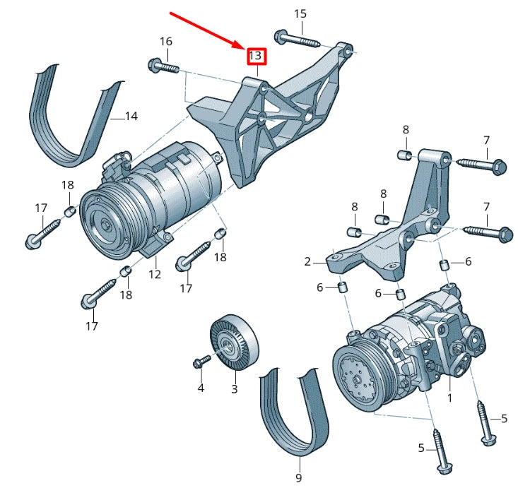 NEW VOLKSWAGEN CRAFTER 2F MK1 AC COMPRESSOR BRACKET 076260885A ORIGINAL