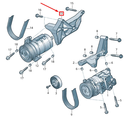 NEW VOLKSWAGEN CRAFTER 2F MK1 AC COMPRESSOR BRACKET 076260885A ORIGINAL