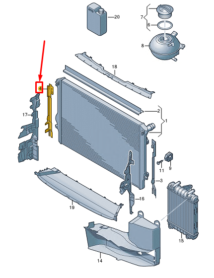 new vw tiguan ad right engine radiator sealing strip 5na121332a original