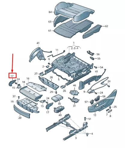 NEW VW TOUAREG CR LEFT SEAT CUSHION DEPTH EXTENSION TRIM 4M08817912TY