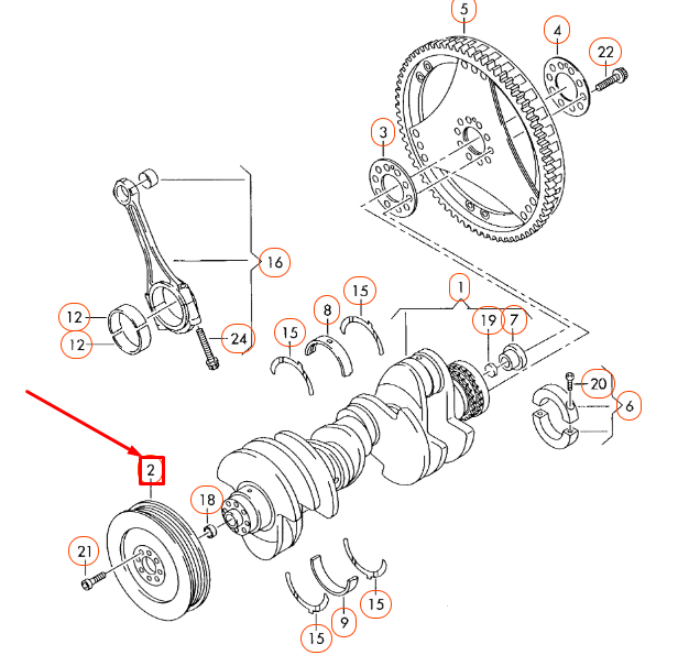 new audi a6 c6 crankshaft vibration damper 07l105251h original