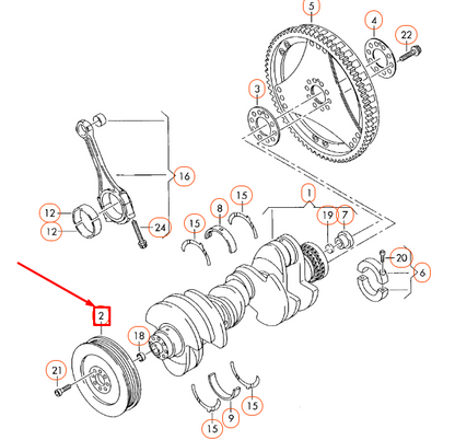 new audi a6 c6 crankshaft vibration damper 07l105251h original