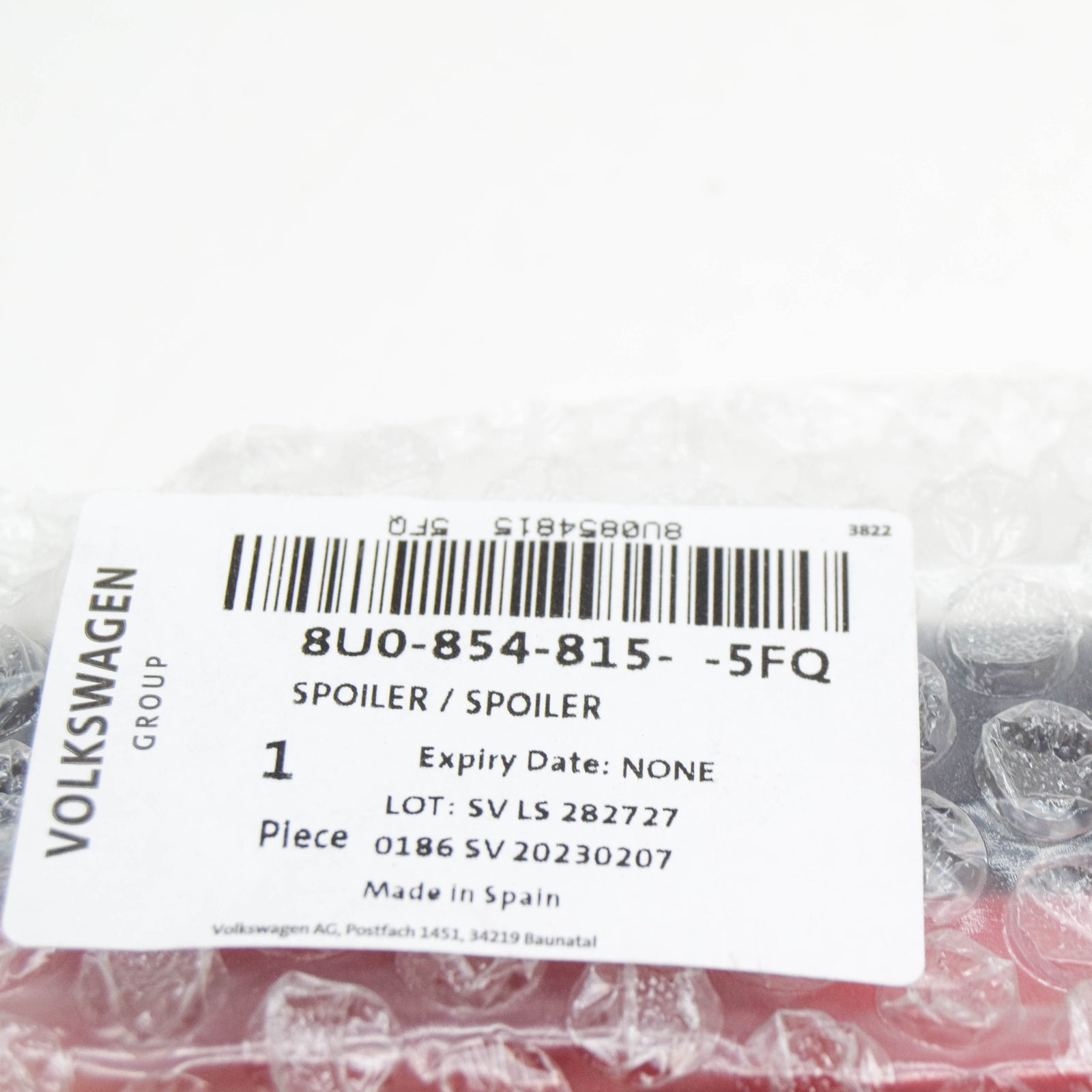 NEW AUDI Q3 8U REAR LEFT LID SPOILER 8U08548155FQ ORIGINAL