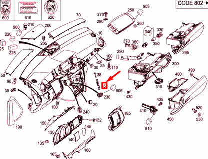 NEW MB C W204 INSTRUMENT PANEL CONTROL LOCKING MECHANISM A2126800384 ORIGINAL