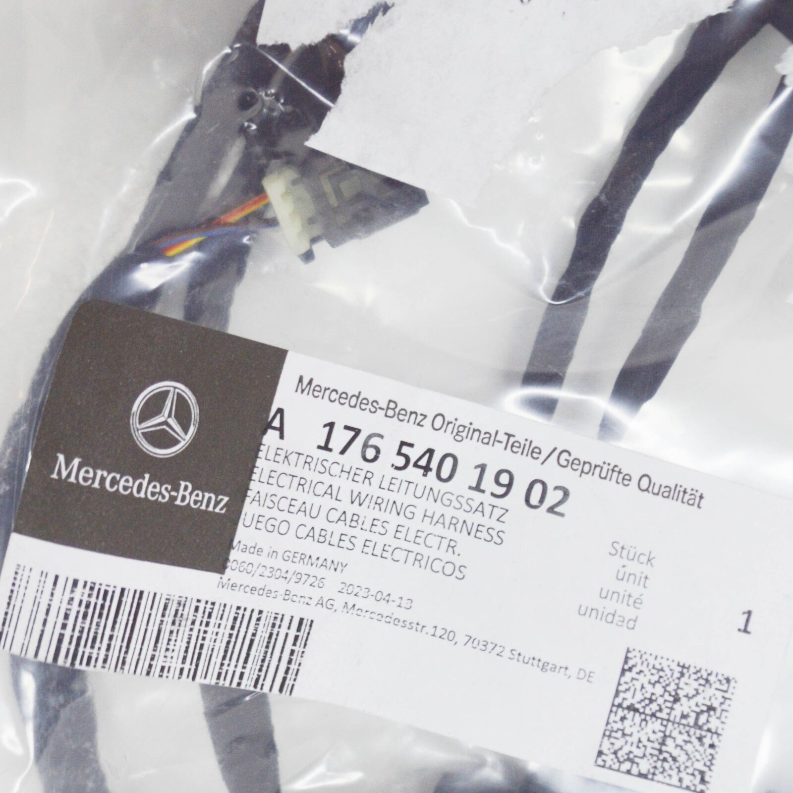 NEW MB A W176 FRONT BUMPER PDC WIRING HARNESS A1765401902 ORIGINAL