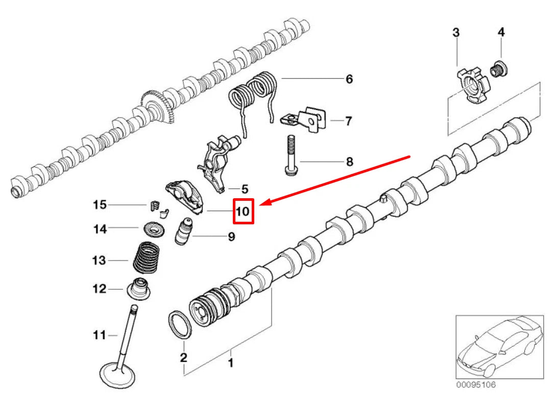 NEW BMW 5 E60 ENGINE ROCKER ARM 7530980 11337530980 ORIGINAL