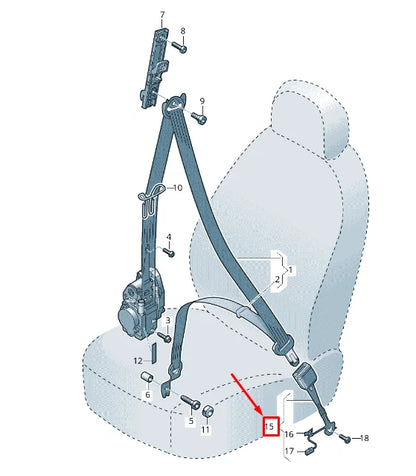 NEW AUDI Q2 GA FRONT RIGHT SEAT BELT BUCKLE LHD 575857756AMNB