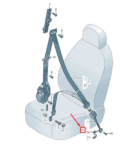 NEW AUDI Q2 GA FRONT RIGHT SEAT BELT BUCKLE LHD 575857756AMNB