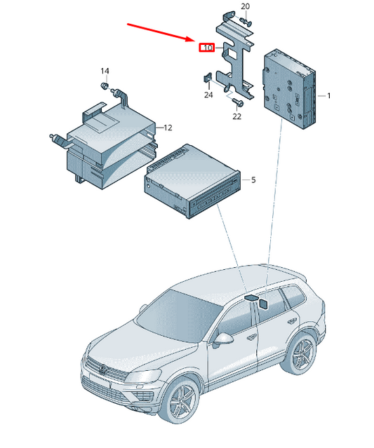 NEW VW TOUAREG 7P MK2 RADIO UNIT RETAINER 7P6035209 ORIGINAL