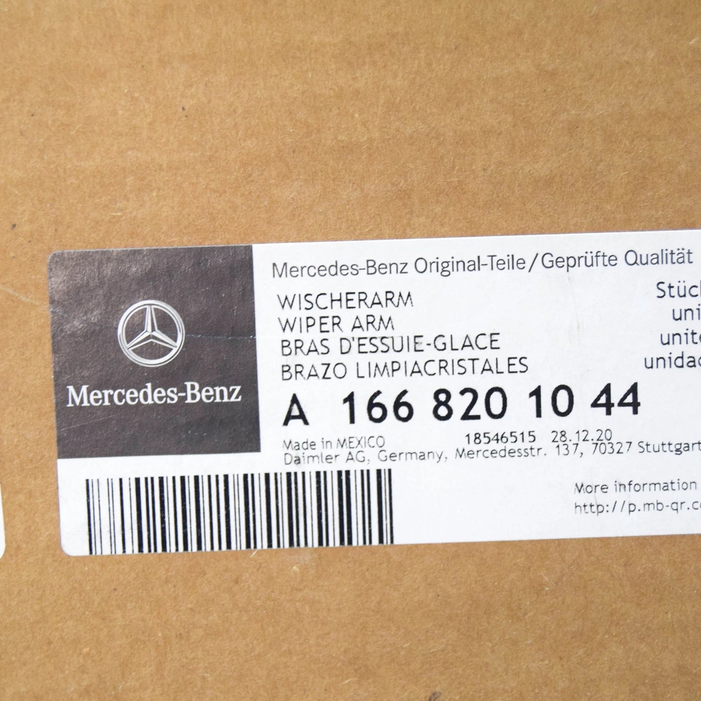 NEW MERCEDES-BENZ ML W166 FRONT RIGHT WIPER ARM RHD A1668201044 ORIGINAL