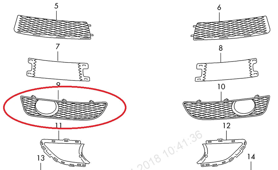 NEW AUDI Q7 4L FRONT RIGHT FOG LIGHT GRILLE 4L0807676C01C S-LINE 2012