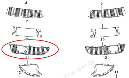 NEW AUDI Q7 4L FRONT RIGHT FOG LIGHT GRILLE 4L0807676C01C S-LINE 2012
