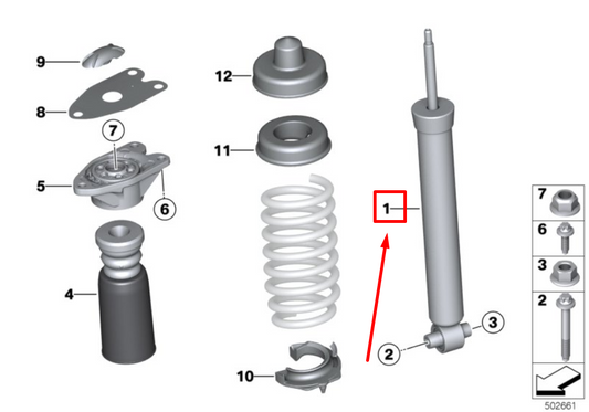 new bmw 3 f30 rear shock absorber 33526873799 6873799 original