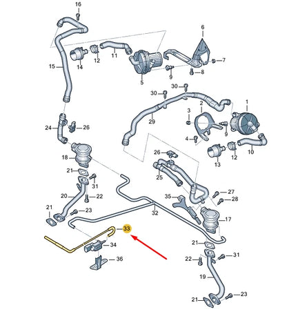 NEW AUDI R8 42 SECONDARY AIR PUMP PRESSURE CONTROL LINE 079131055B ORIGINAL