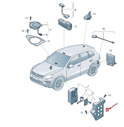 NEW VW TOUAREG 7P MK2 ONLINE SERVICES CONTROL UNIT BRACKET 7P6035720