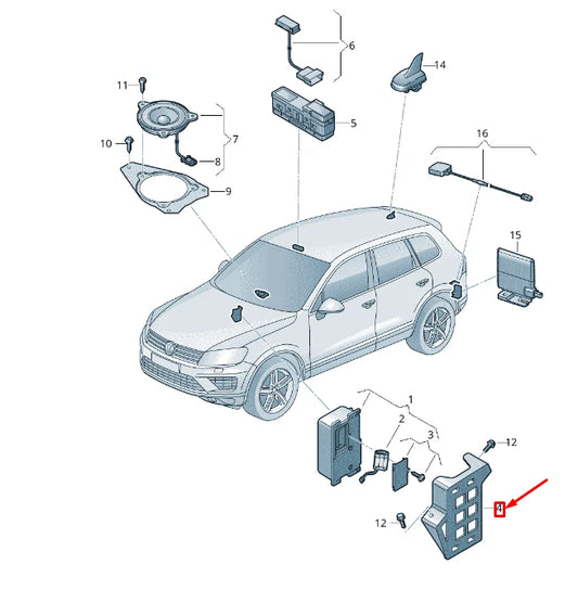 NEW VW TOUAREG 7P MK2 ONLINE SERVICES CONTROL UNIT BRACKET 7P6035720
