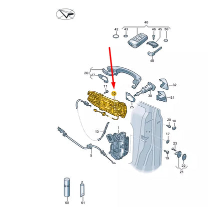 NEW VW ARTEON 3H7 FRONT LEFT DOOR HANDLE MOUNTING BAR LHD 3G8837885F ORIGINAL