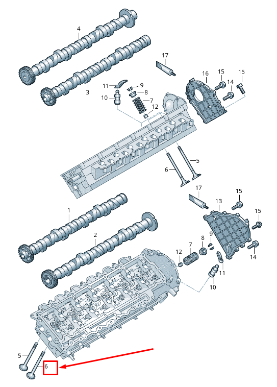 new audi q7 4l engine exhaust valve 059109611m original