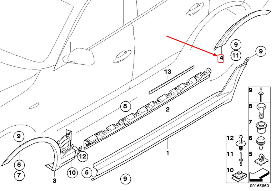 NEW BMW X3 E83 REAR RIGHT WHEEL ARCH COVER 51713330868 3330868 ORIGINAL