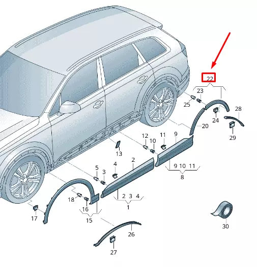 NEW AUDI Q7 4M REAR LEFT WHEEL COVER 4M0853817 4W3 4M08538174W3