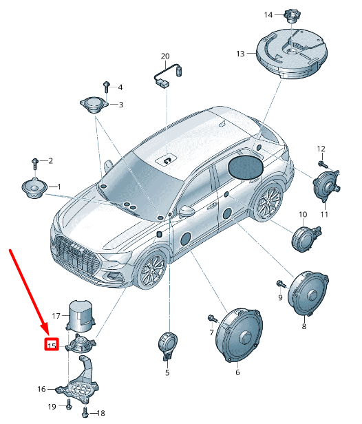 new volkswagen passat b8 3g dashboard sound speaker 4m0035454c original