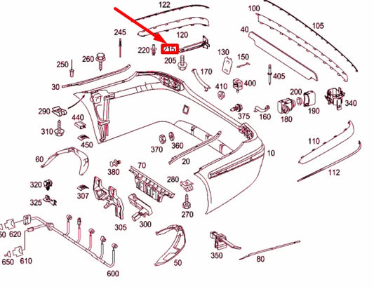 NEW MERCEDES-BENZ E W211 REAR BUMPER BOTTOM BRACKET A2118851314 ORIGINAL