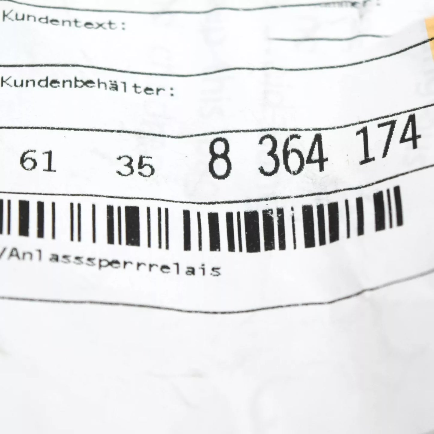 NEW BMW 3 E36 STARTER INTERLOCK RELAY 61358364174 8364174 ORIGINAL