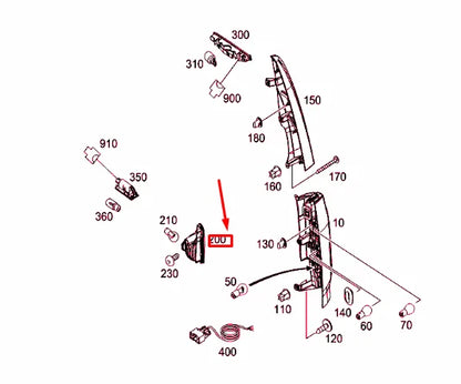 NEW MB CITAN W415 REAR BOTTOM RIGHT FOG TAIL LAMP LHD A4159060900 ORIGINAL