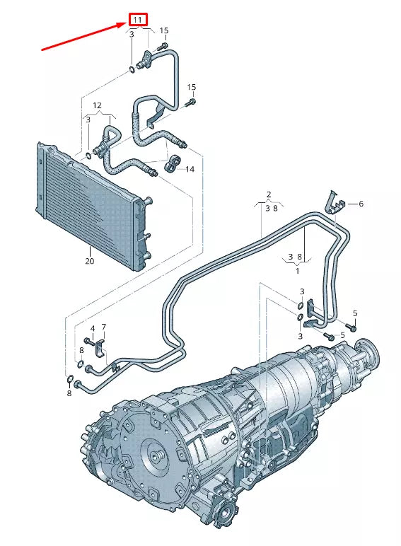 NEW AUDI Q5 8R AUTOMATIC TRANSMISSION OIL PRESSURE LINE 8R0317826N ORIGINAL