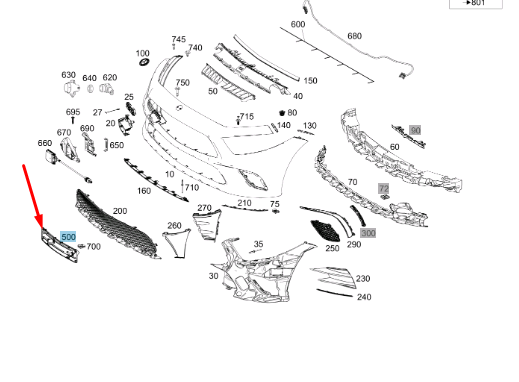 NEW MB CLS C257 FRONT BUMPER LICENSE PLATE NUMBER HOLDER A2578804901 ORIGINAL