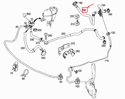 NEW MERCEDES-BENZ E CABRIO A207 ENGINE WATER COOLANT HOSE A2048301096 ORIGINAL